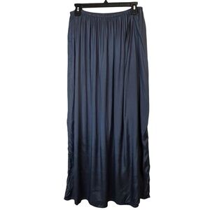 Chan Luu Flowy High Waisted Maxi   Gathered Boho Whimsy Goth Prussian Skirt SZ L